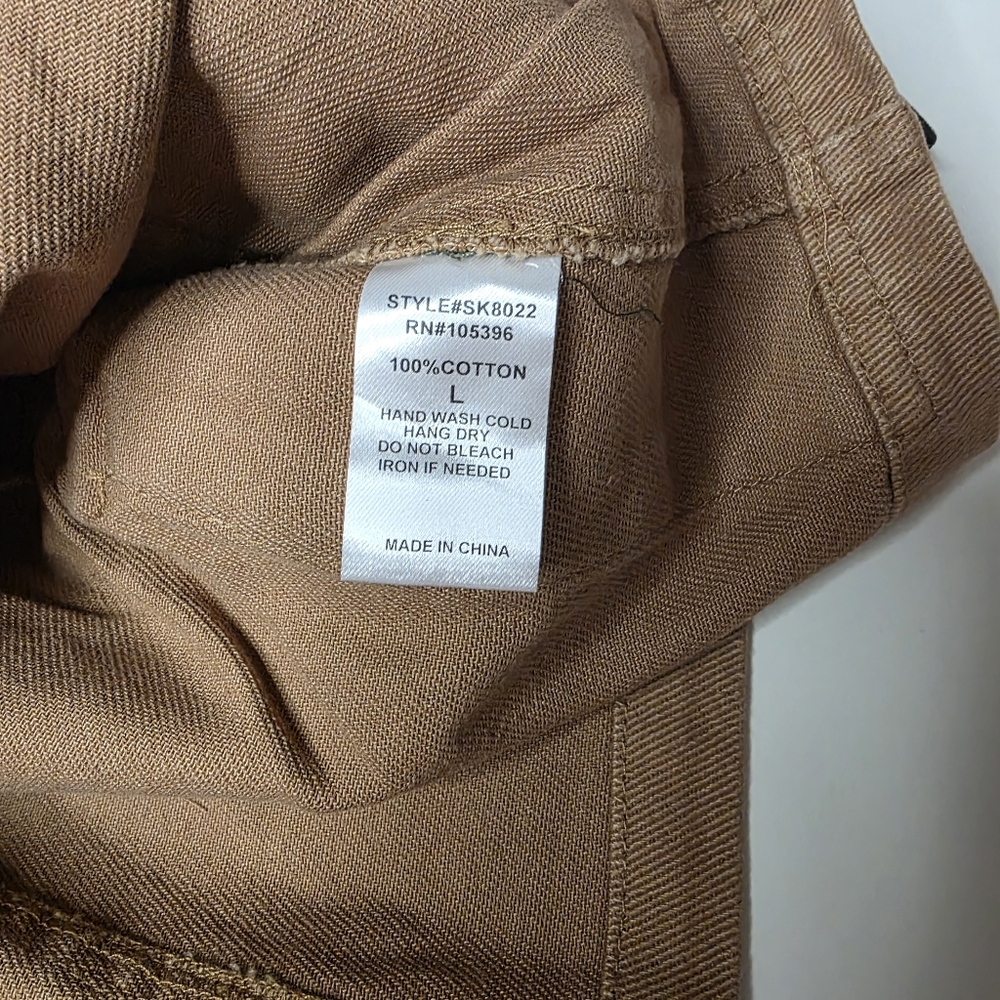 NWT C'est Toi Large Womens Cargo Khaki Mini Skirt Utility Style - Picture 4 of 10